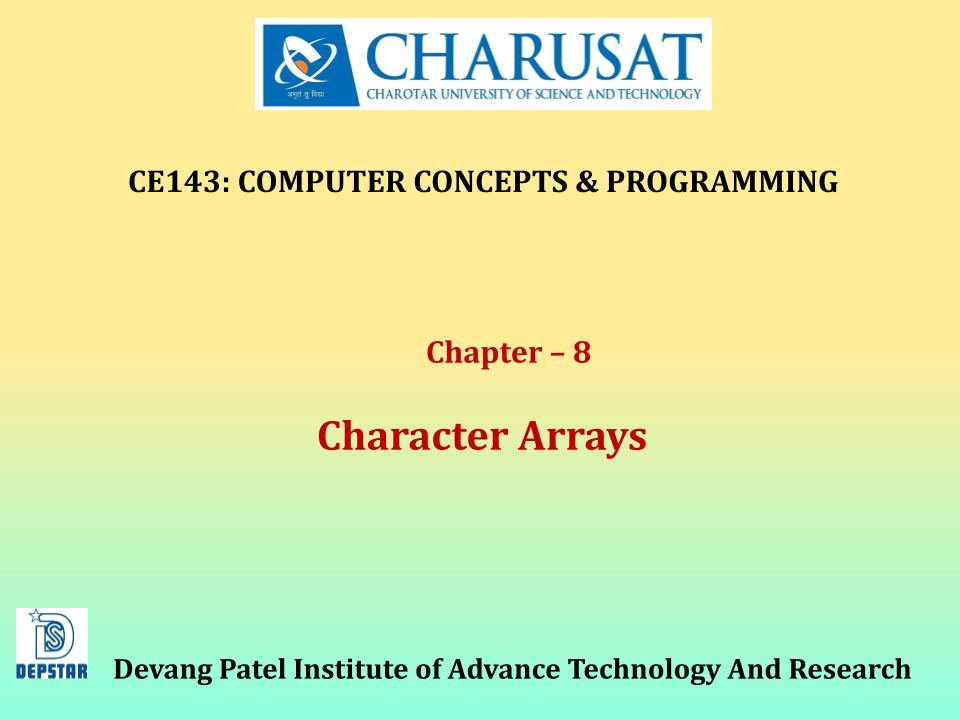 Character Arrays