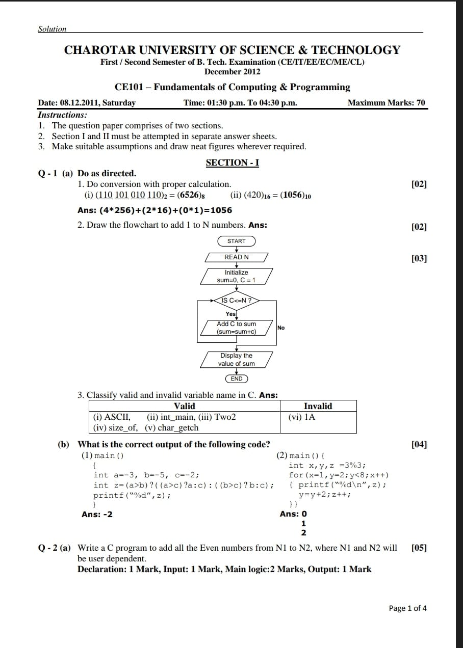 paper solution 1